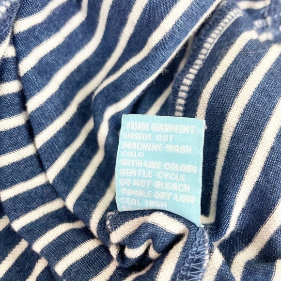 J. McLaughlin Blue 100% Cotton Striped Knotted Midi Dress Size Medium - Picture 14 of 15